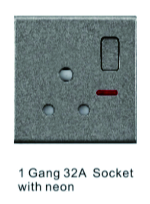 1 Gang 32A Socket with neon