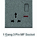 1 Gang 3 Pin MF Socketwith neon