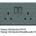 2 Gang 13A Socket with neon 7X14