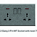 2 Gang MF Socket + 2 Gang USB