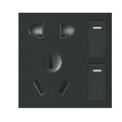 酒店-二位开关带二、三极插座
